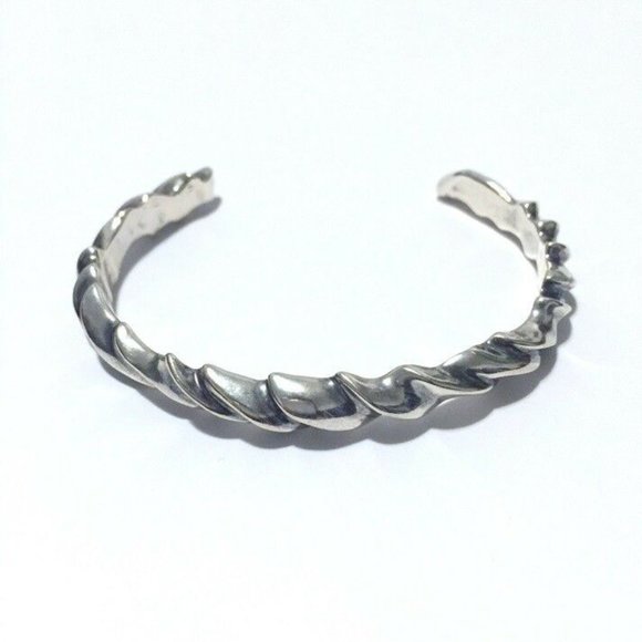 New Chan luu Bangle Cuff Twist Silver Cuff 925 Sterling Silver Open Bangle Cuff - Picture 4 of 4
